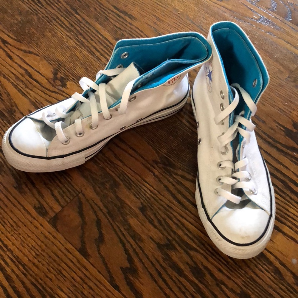 Converse with a blue fold down!